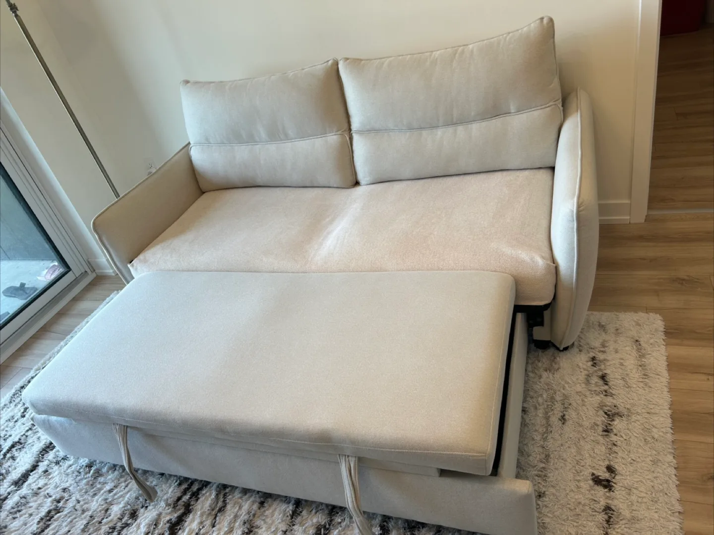 Beige Sofa Bed - Structube Veronique - with cover thumbnail