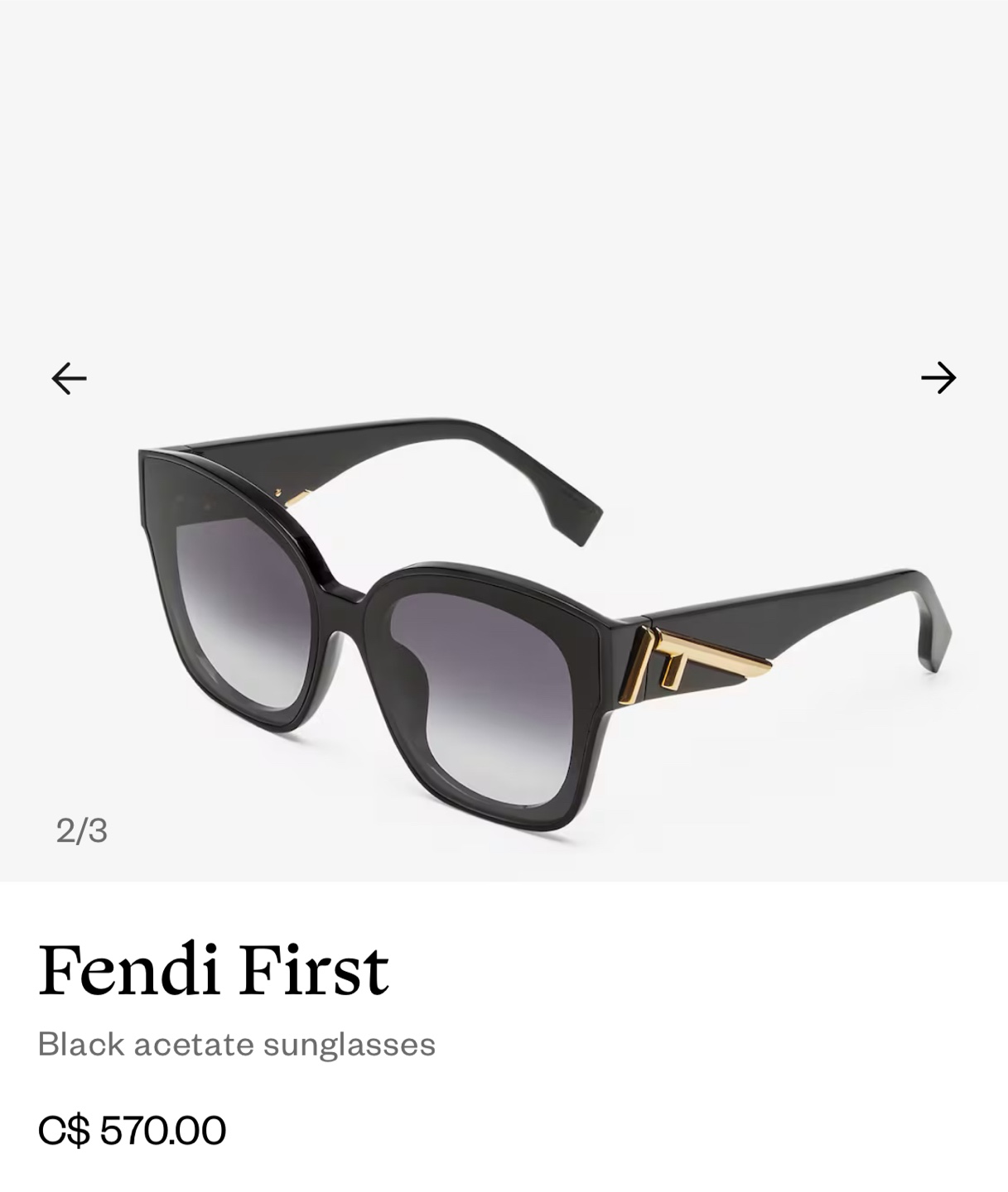 Fendi First Black Sunglasses
