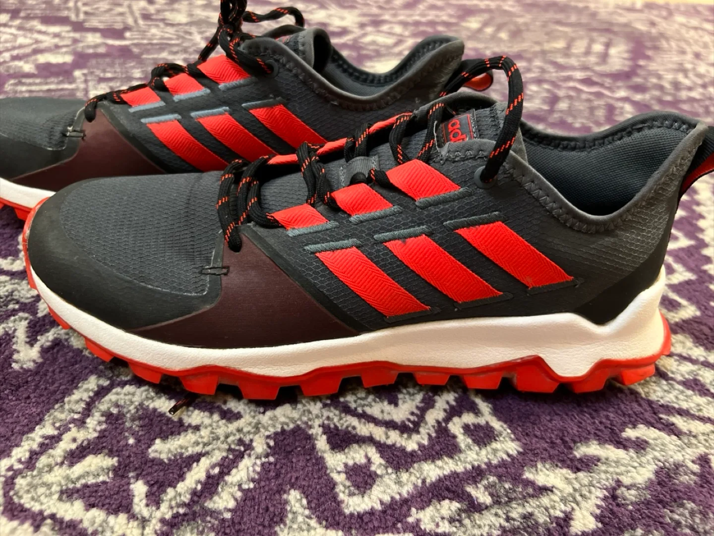 Adidas Trail Running Shoes - Gray & Red image indicator(2)