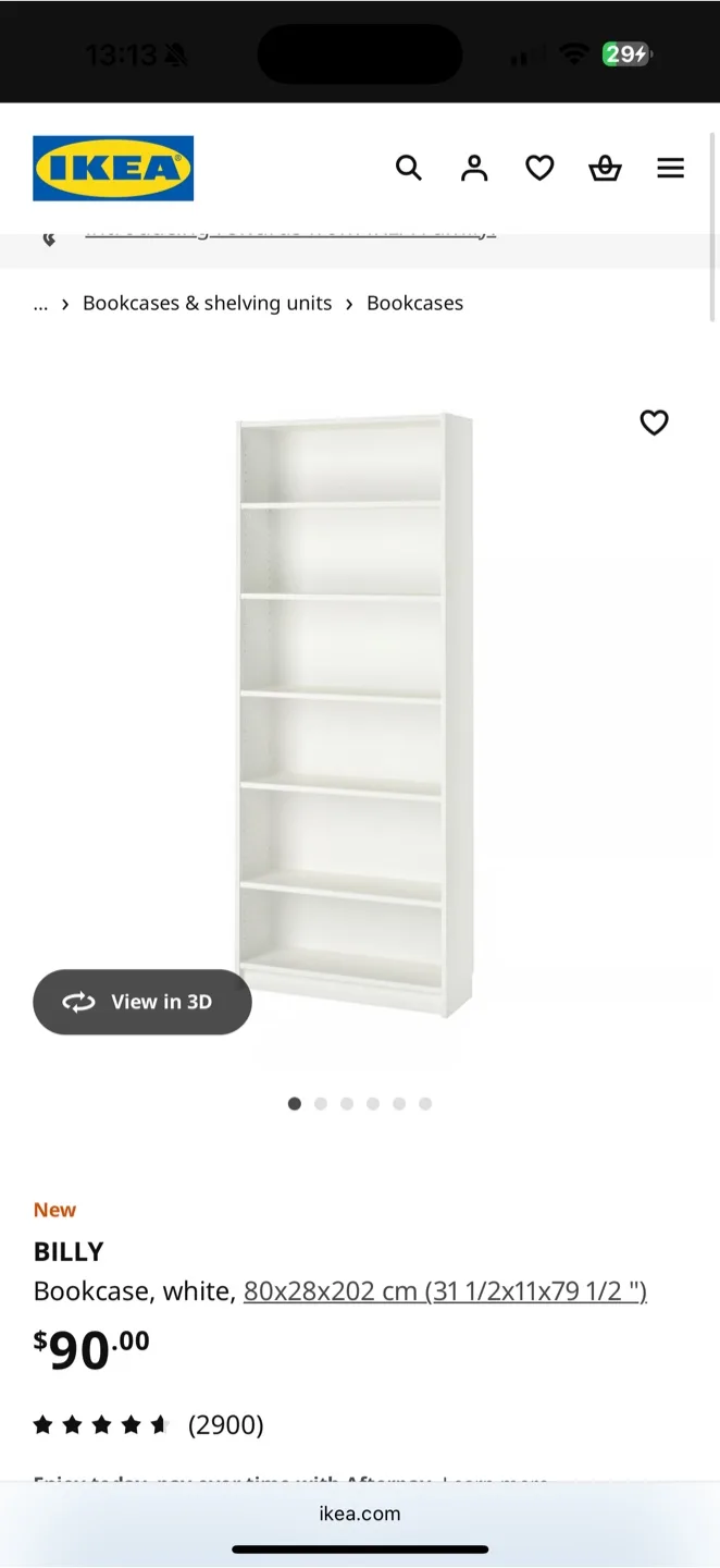 IKEA Billy White Bookcase - didn’t fit in our space thumbnail