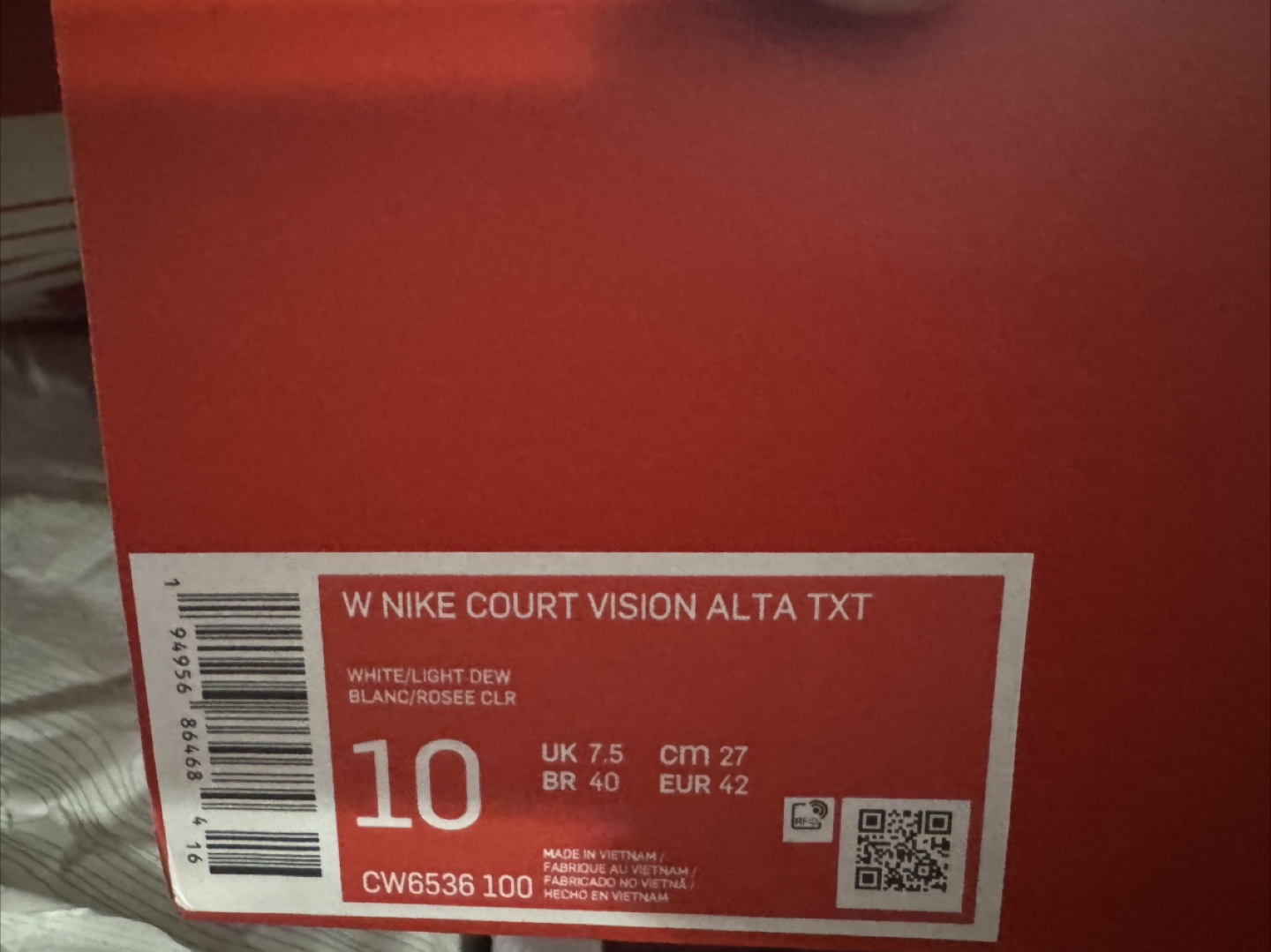 Nike Court Vision Alta TXT White/Light Dew US 10 - photo 3