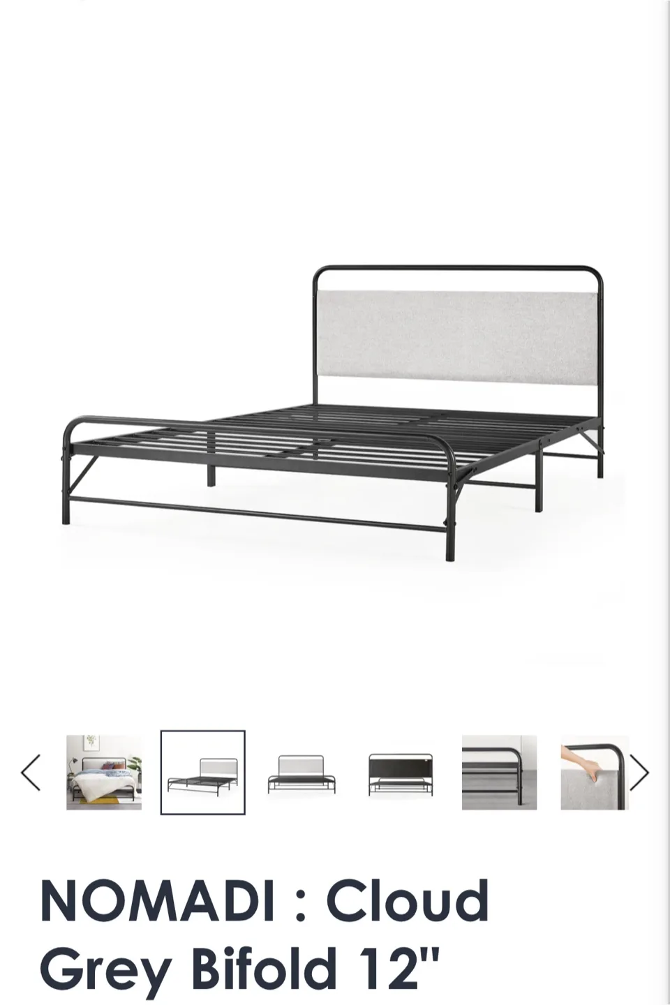 Mellow NOMADI Cloud Grey Bifold Full Bed Frame thumbnail