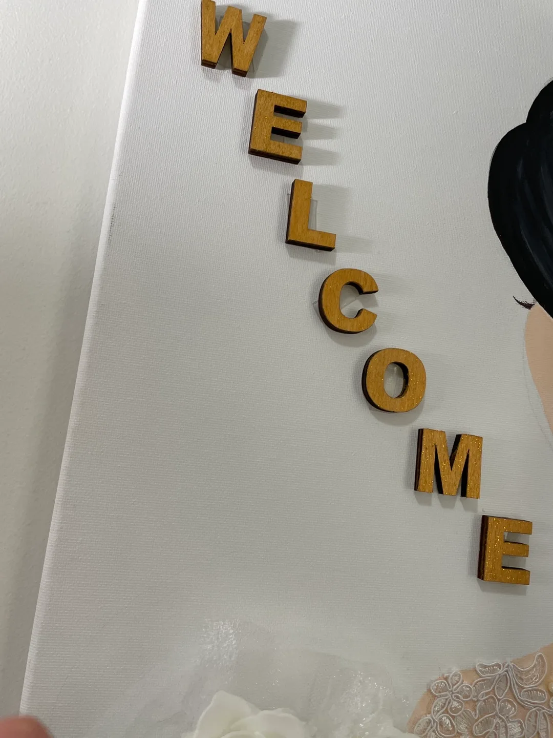 Welcome Wedding Sign Art - Bride Picture image indicator(4)