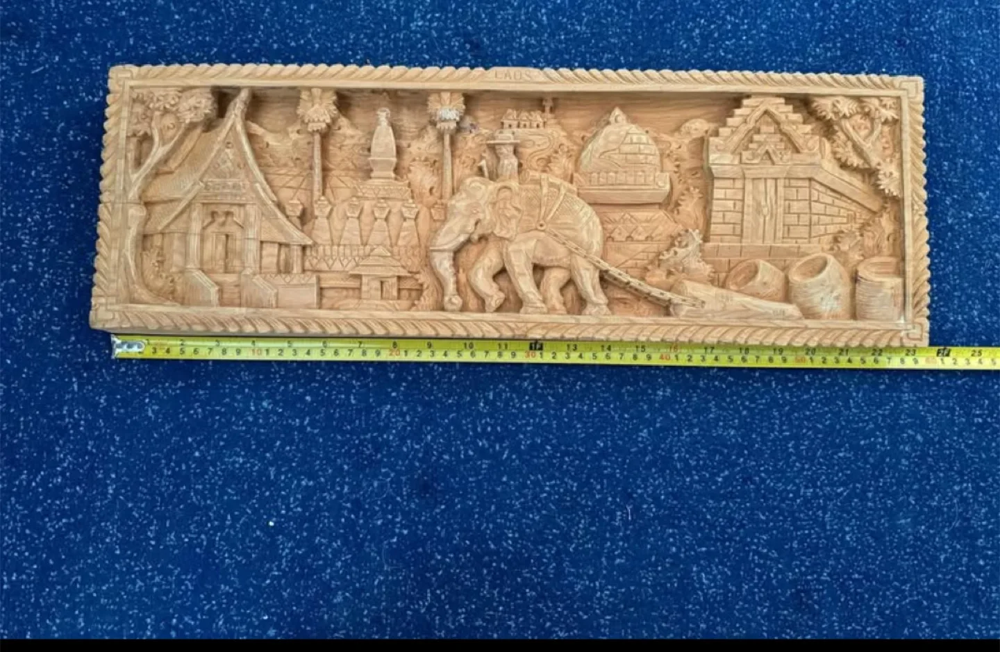 Hand Carved Laos Wood Wall Art thumbnail