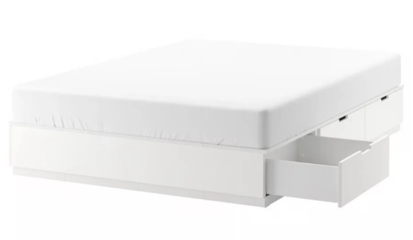 Queen bed frame with mattress thumbnail