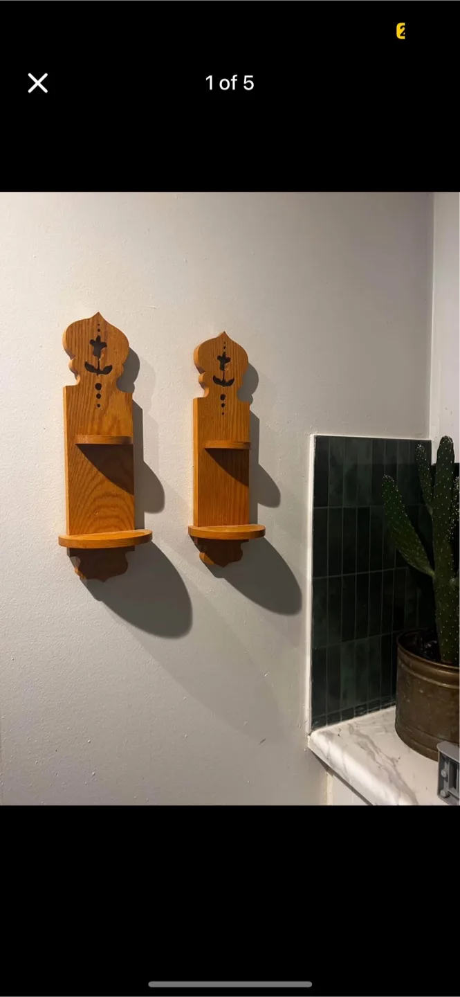 Wooden Wall Shelf Set - Rustic Decor thumbnail