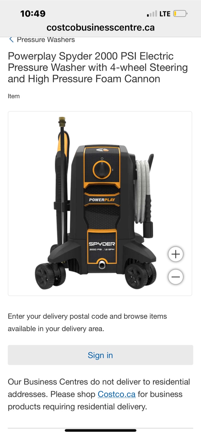 Powerplay Spyder 2000 PSI Electric Pressure Washer