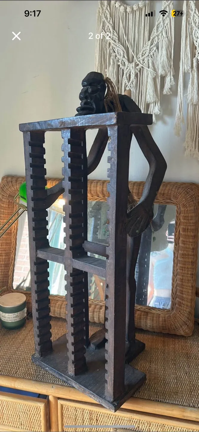 Wooden African Statue CD Rack thumbnail
