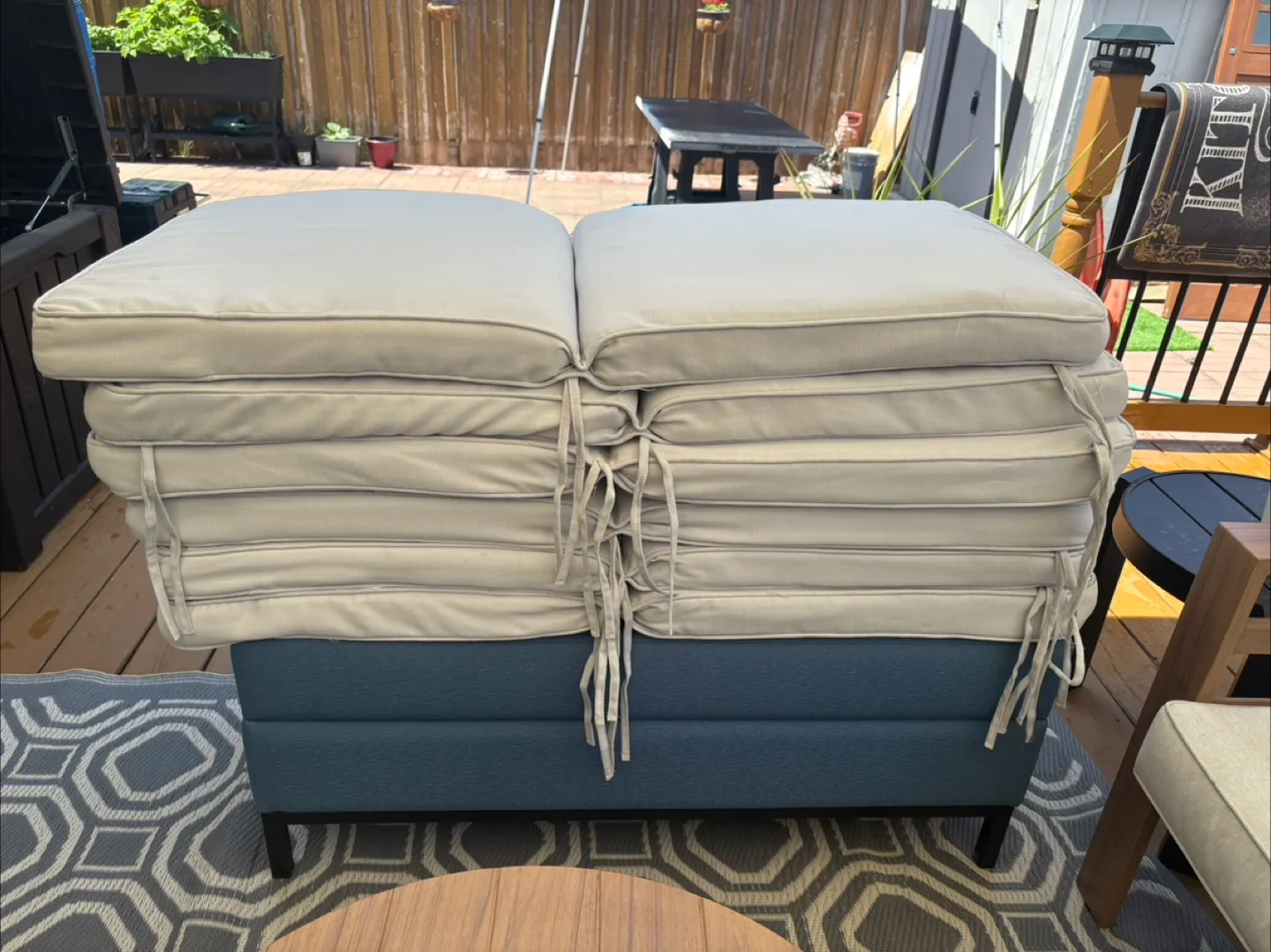 Outdoor Patio chair cushions ( light blue - 6 pieces) image indicator(4)