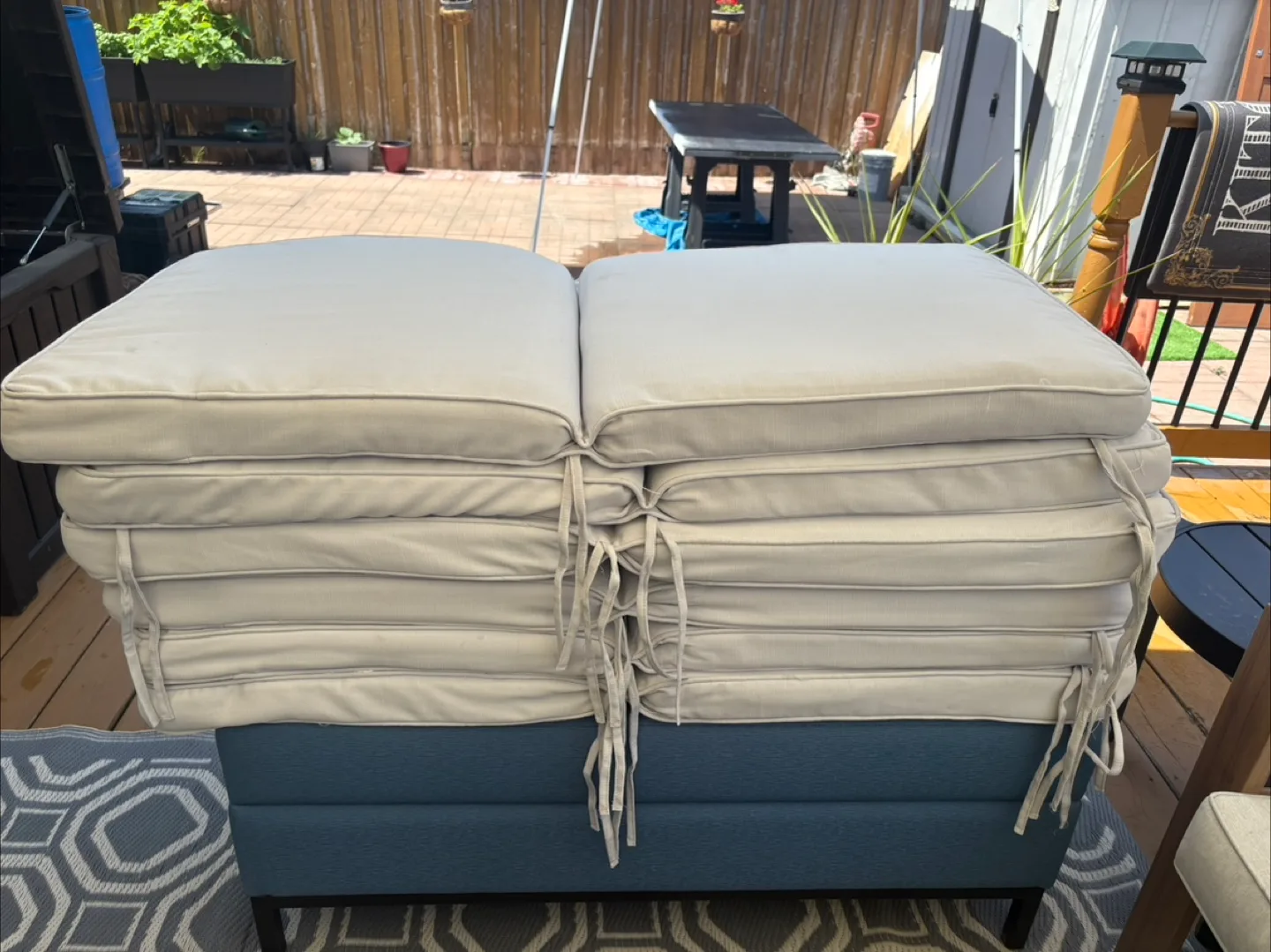 Outdoor Patio chair cushions ( light blue - 6 pieces) image indicator(5)