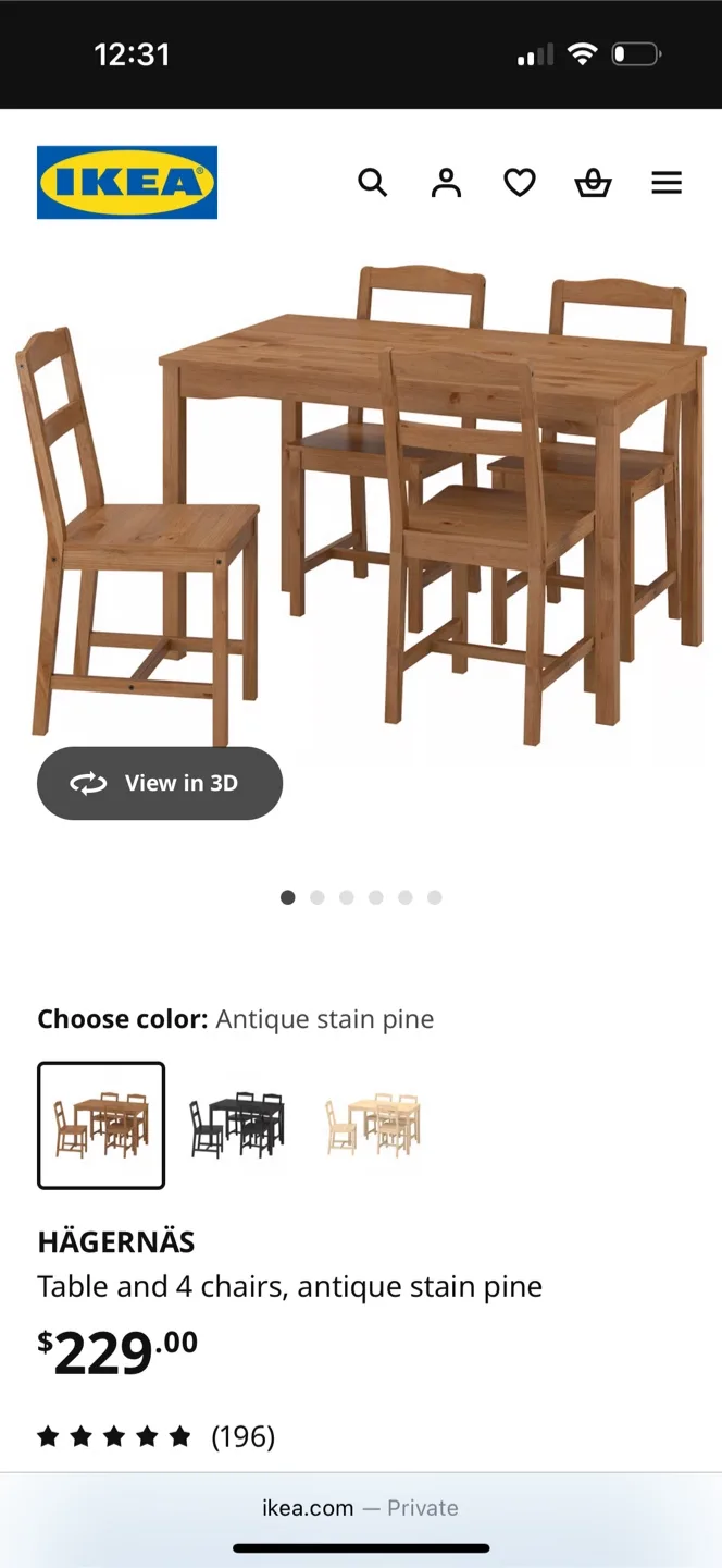 IKEA Dining Table & 4 Chairs thumbnail