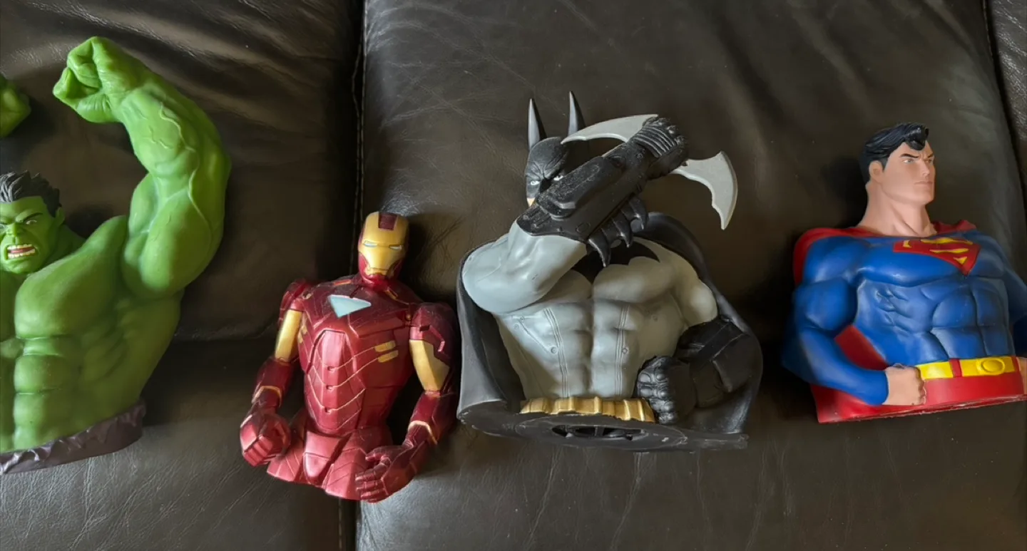 Marvel Superhero Busts - Hulk, Batman, Iron Man, Superman thumbnail