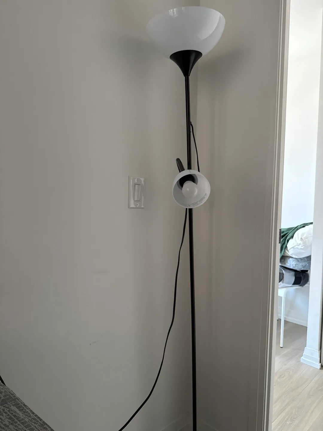 Black Floor Lamp with Adjustable Reading Light thumbnail