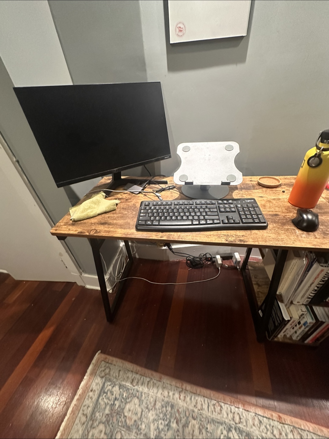 Double workstation Computer Desk with Shelves - photo 5