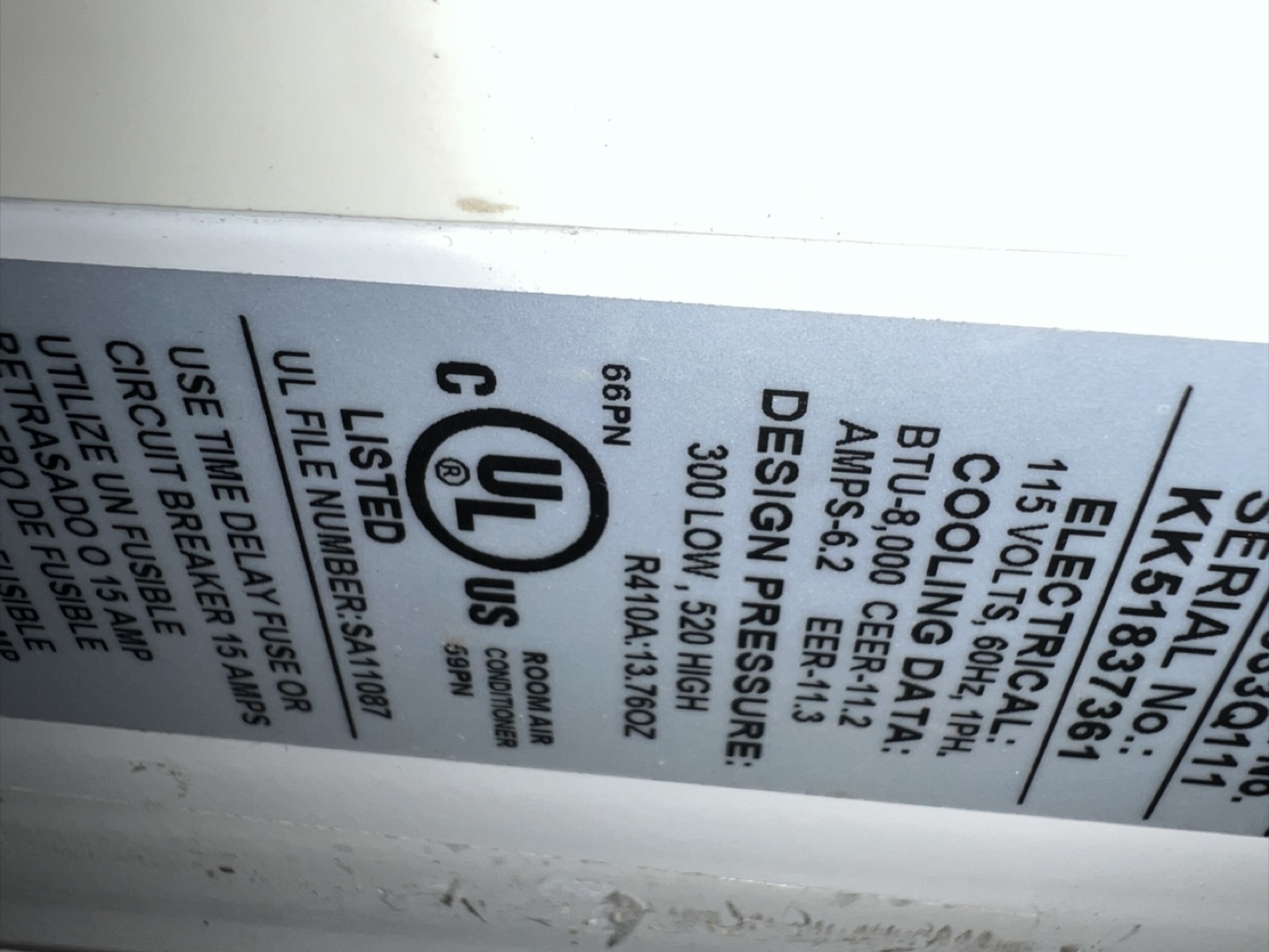 Frigidaire AC , 8,000 btu - photo 3