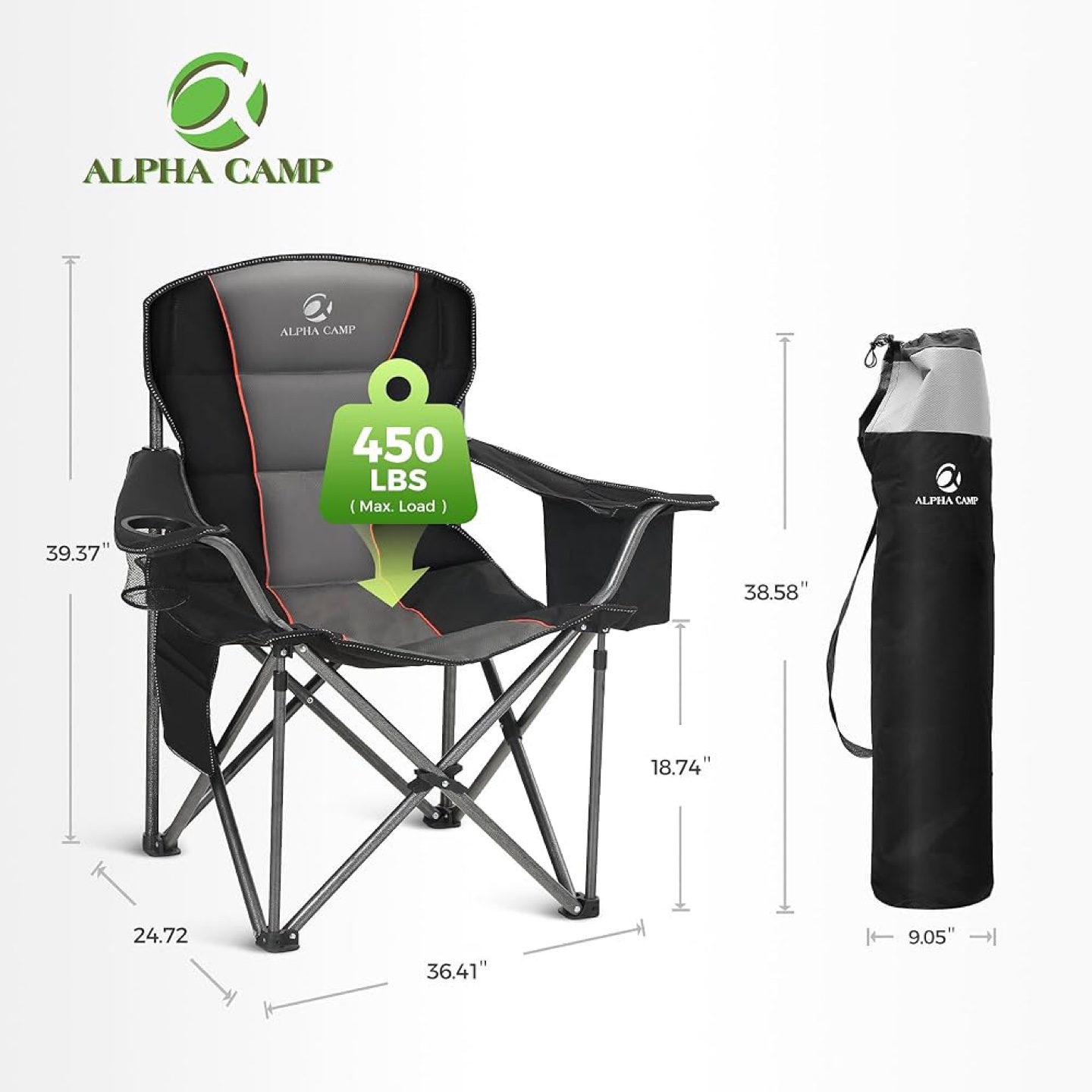 Alpha Camp Camping Chair - Ergonomic Design - photo 2