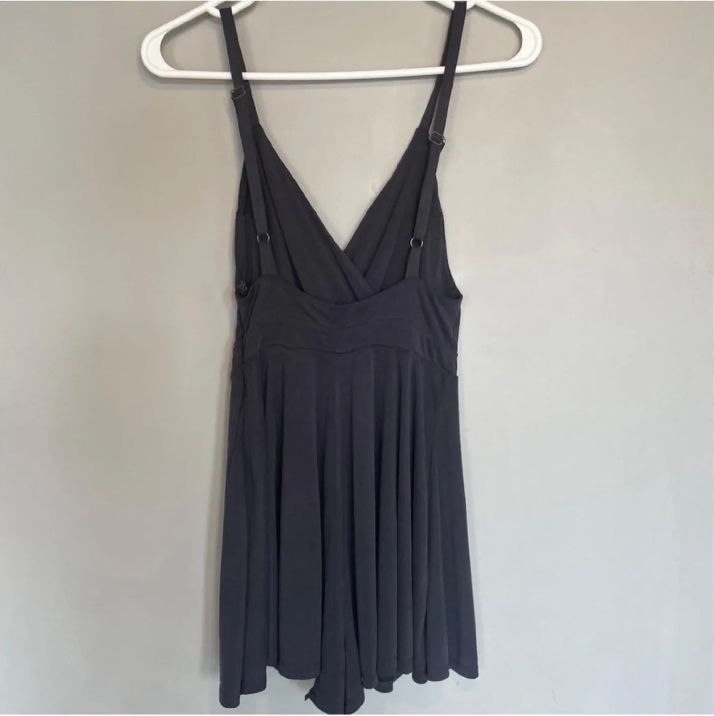 Kimchi Blue Veruca Skorted Wrap Romper Charcoal Grey sz Small image indicator(4)