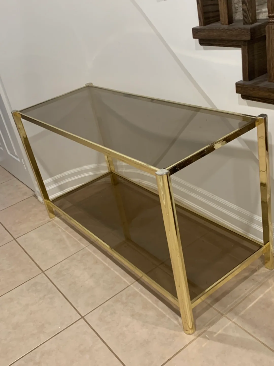 Gold Finish Glass tabl