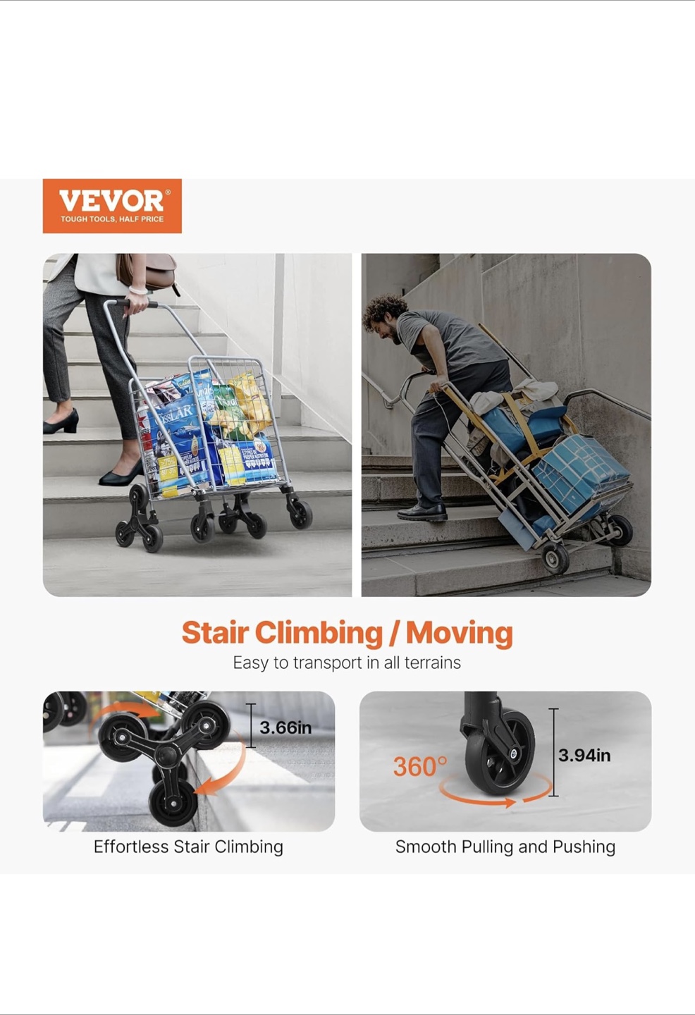 VEVOR Stair Climbing Shopping Cart - New - photo 2