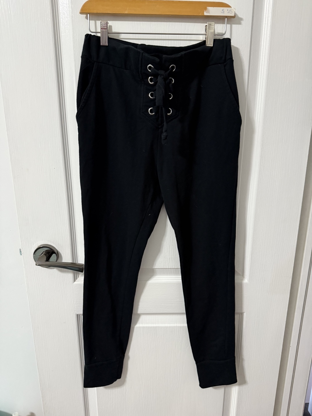Black Lace-Up Sweat Joggers