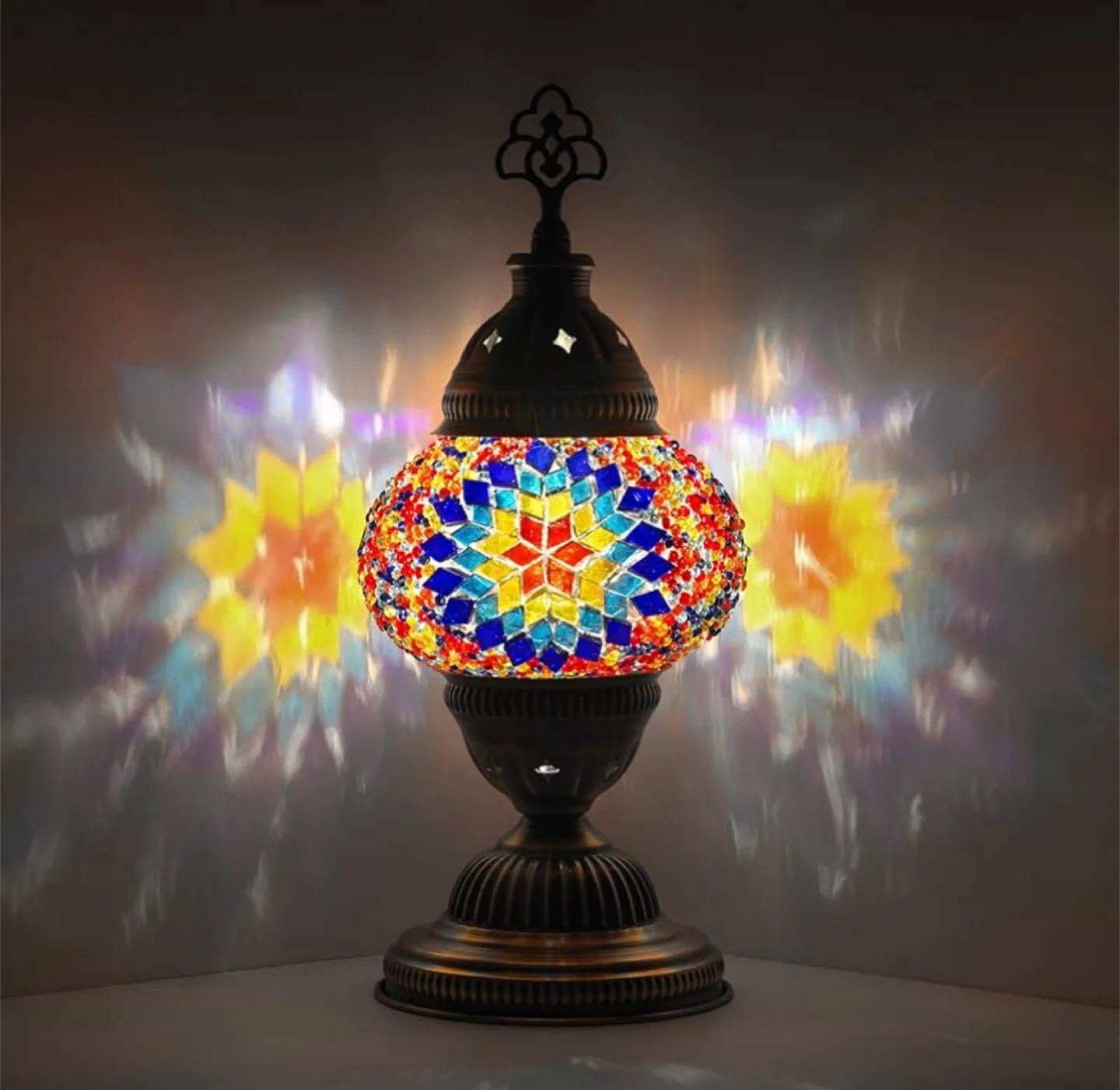 Turkish Mosaic Table Lamp, 11.8" Height thumbnail