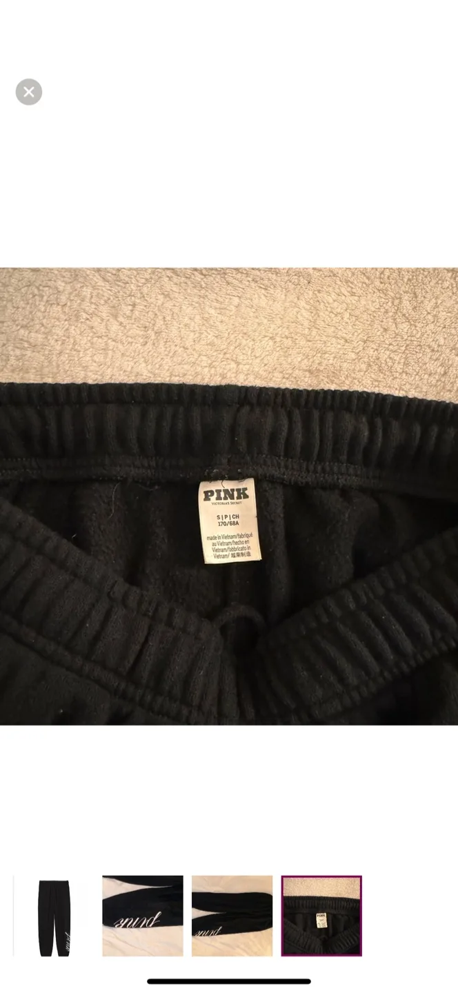 PINK Black Jogger Pants - Size Small image indicator(4)