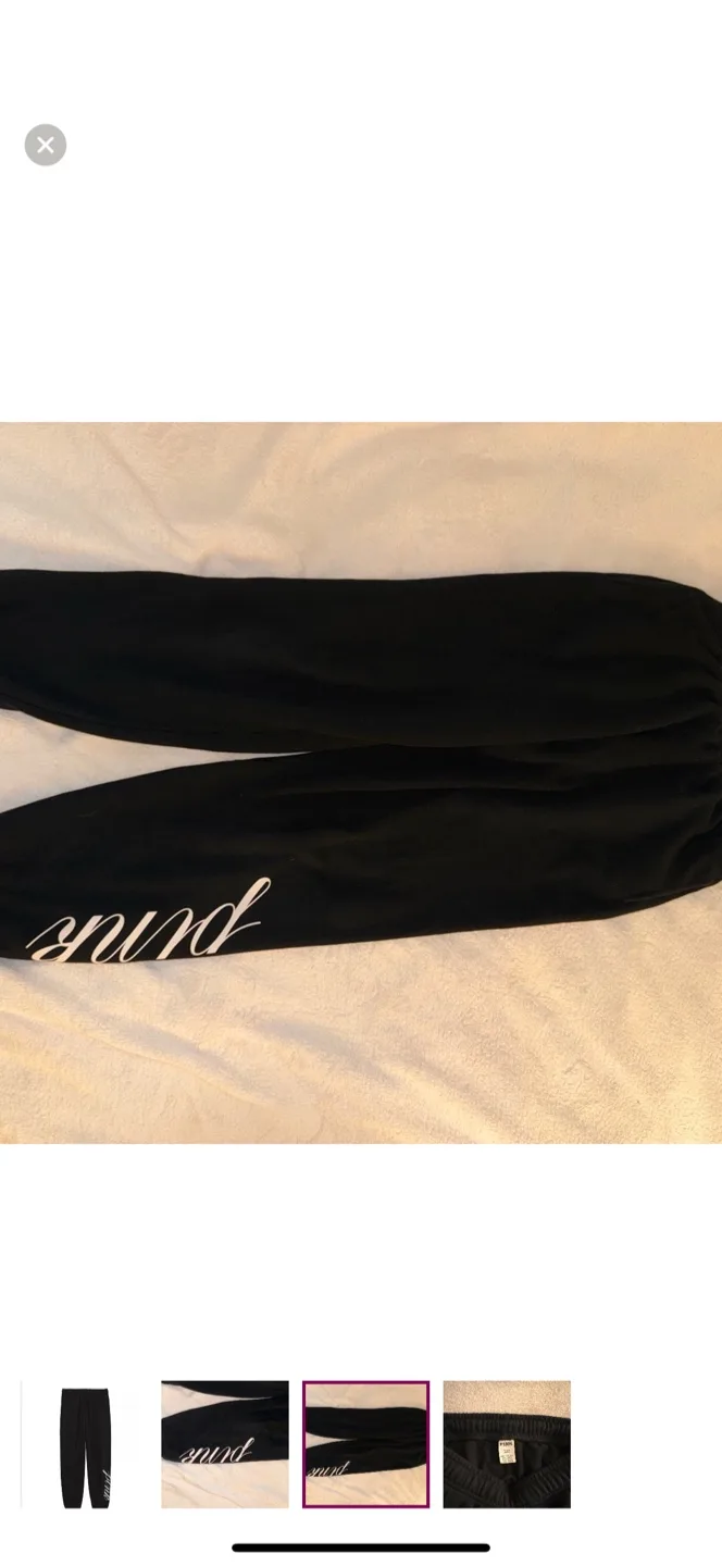 PINK Black Jogger Pants - Size Small image indicator(3)