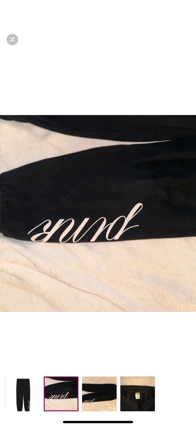 PINK Black Jogger Pants - Size Small image indicator(2)