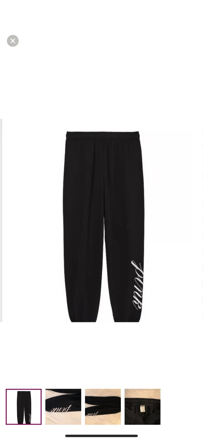PINK Black Jogger Pants - Size Small thumbnail