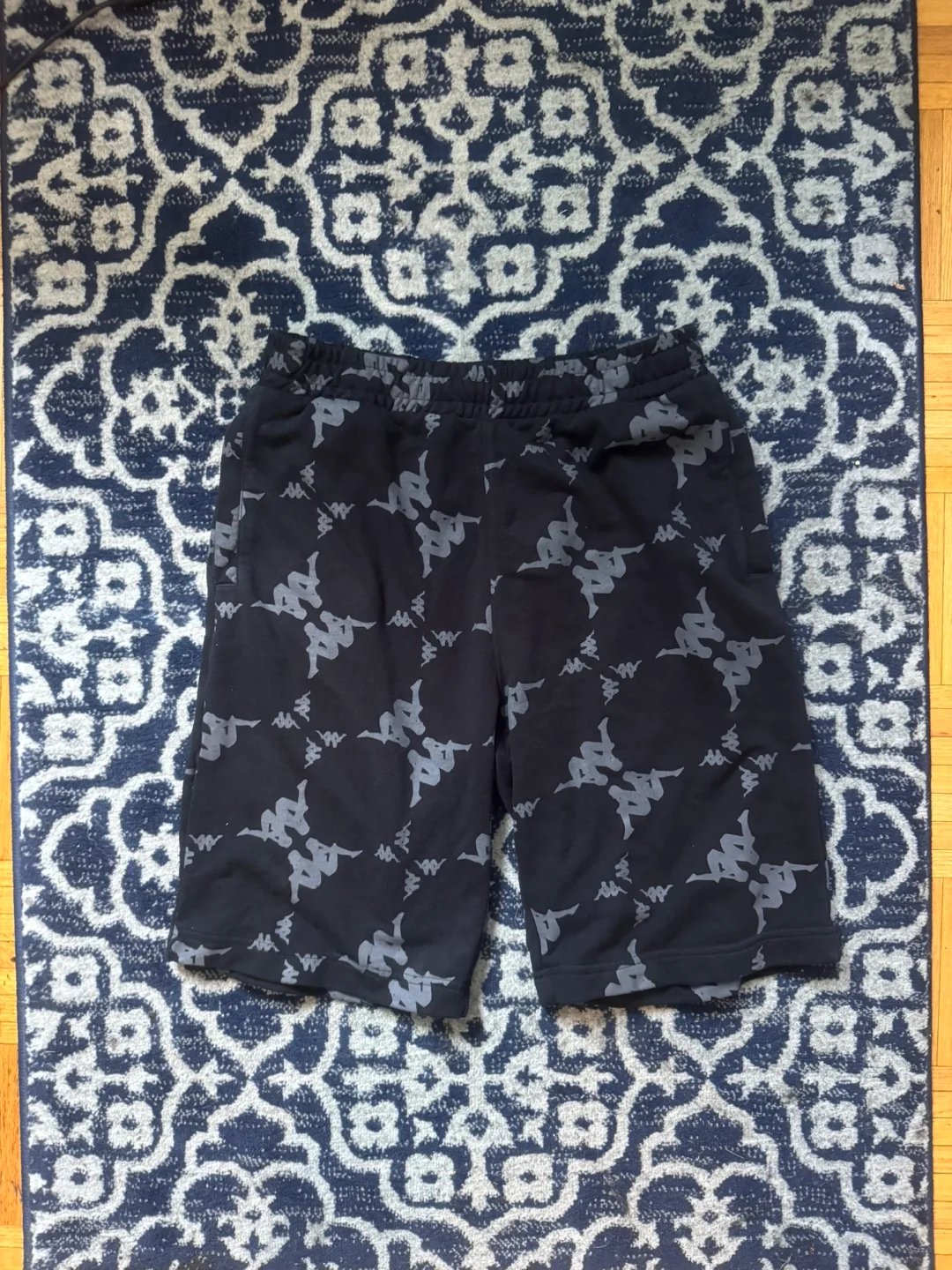Kappa Black Patterned Shorts - Size 16 Years/176cm thumbnail