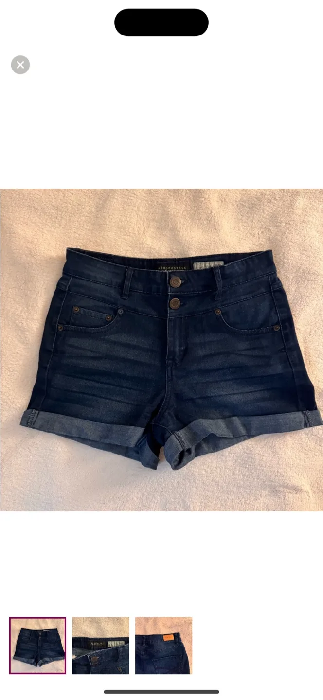 Aeropostale High Waisted Denim Shorts thumbnail