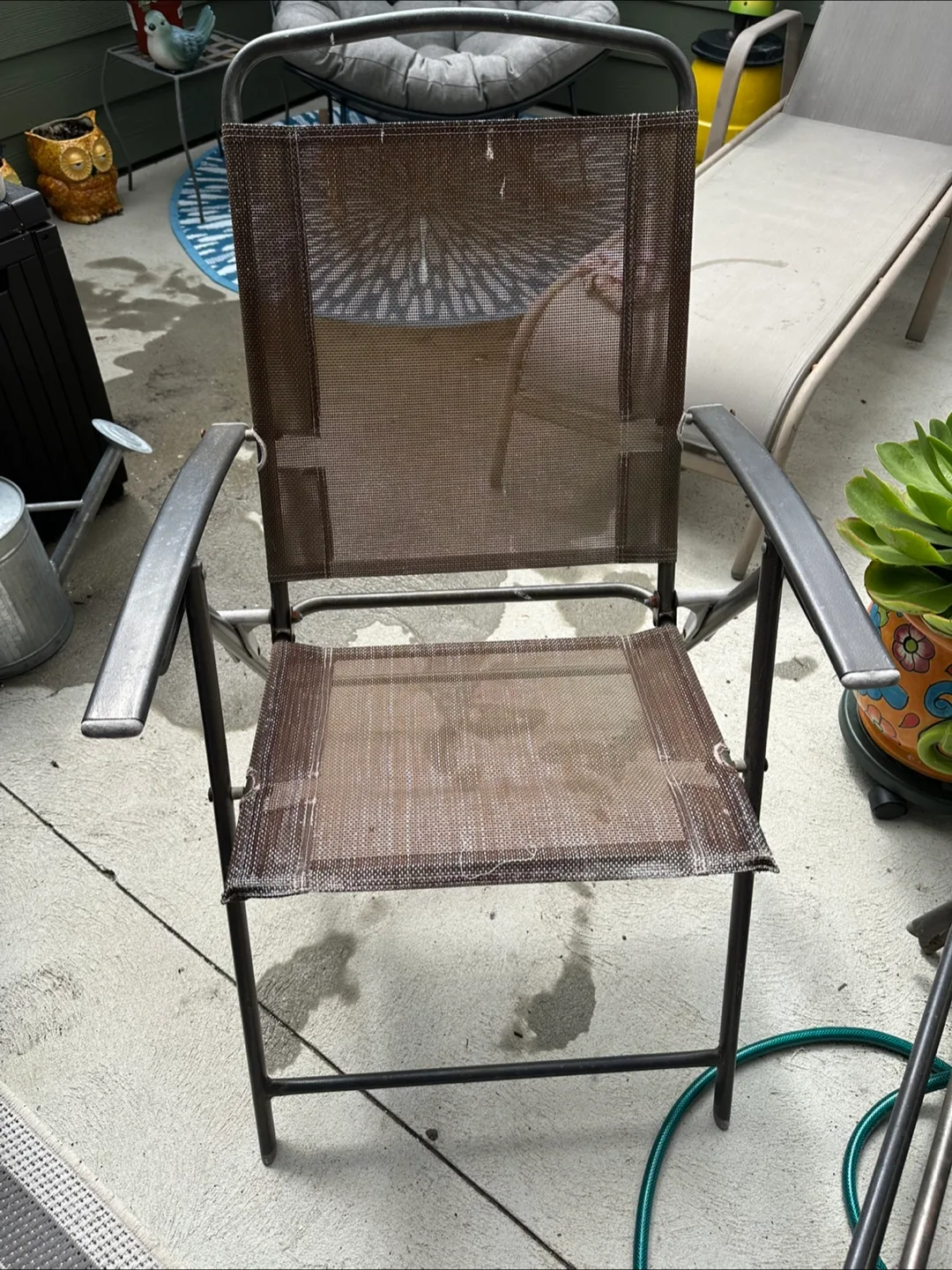 2 x Folding Mesh Camp Chair - Brown thumbnail