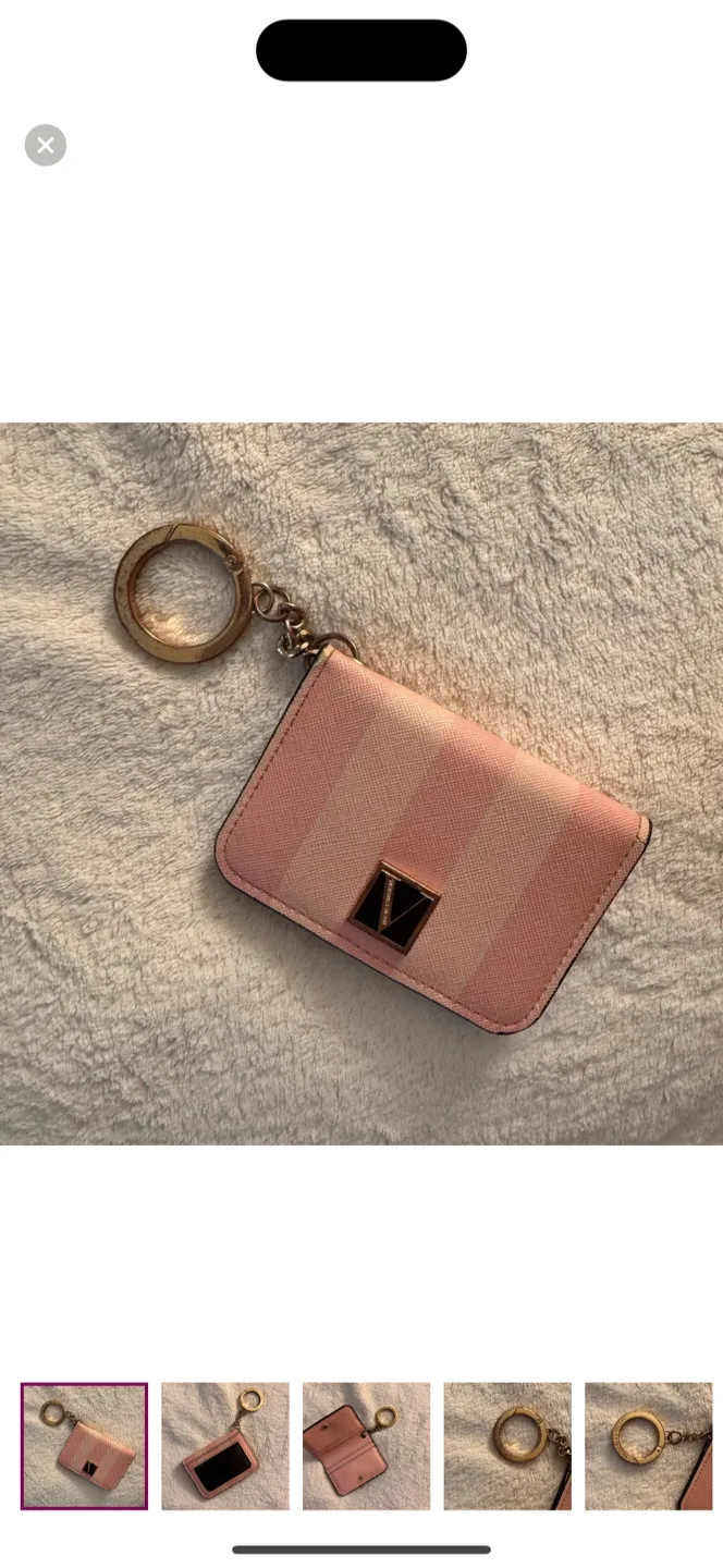 Victoria's Secret Pink Card Case with Keychain thumbnail