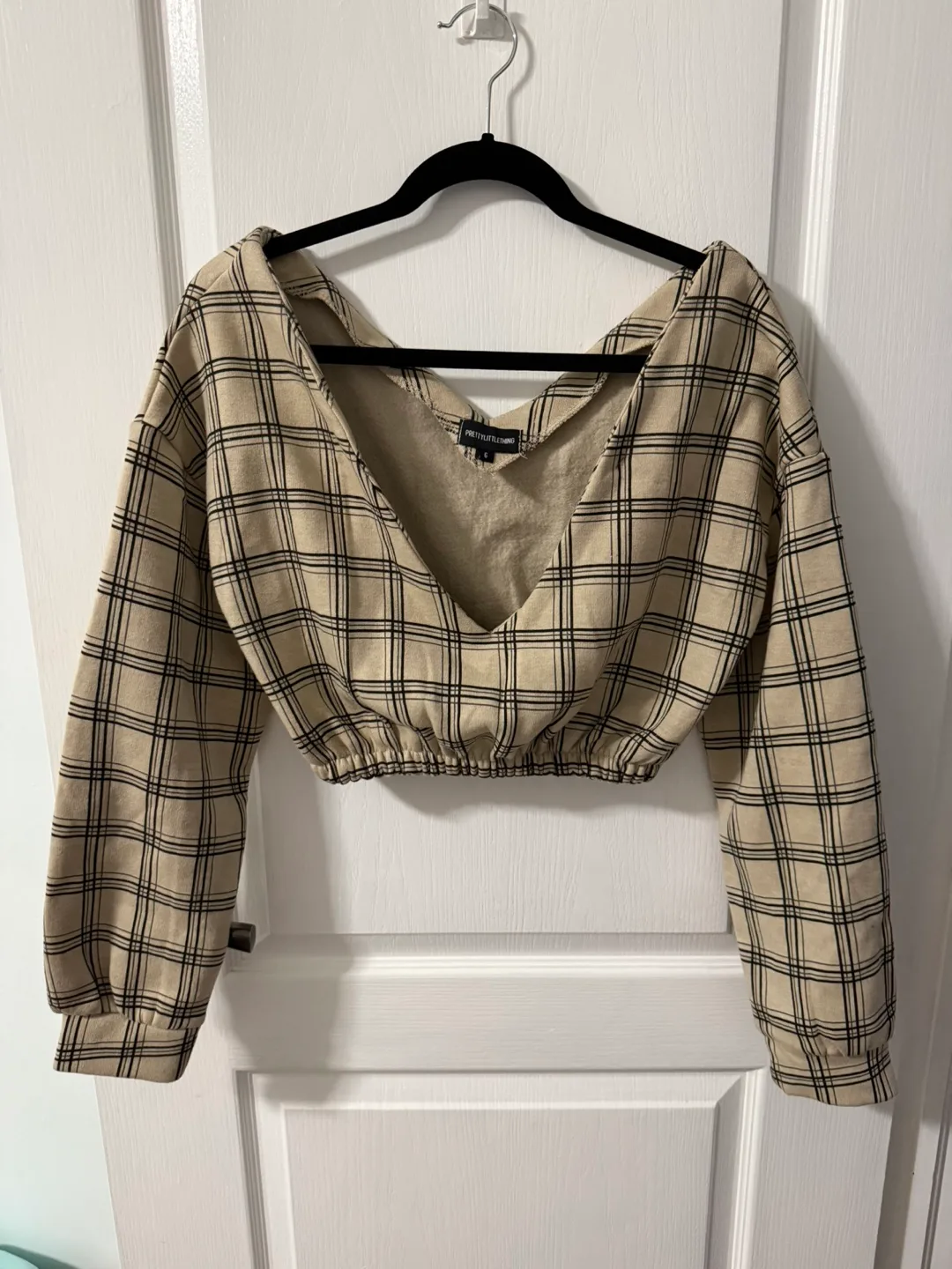 Plaid Crop Top Sweater- Size 6 thumbnail