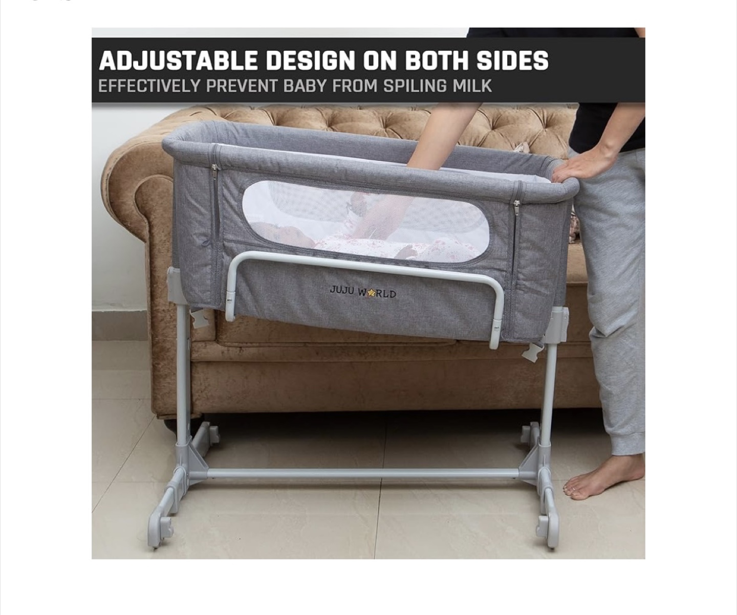 Juju World Bedside Bassinet for Baby - Portable Bed - photo 3