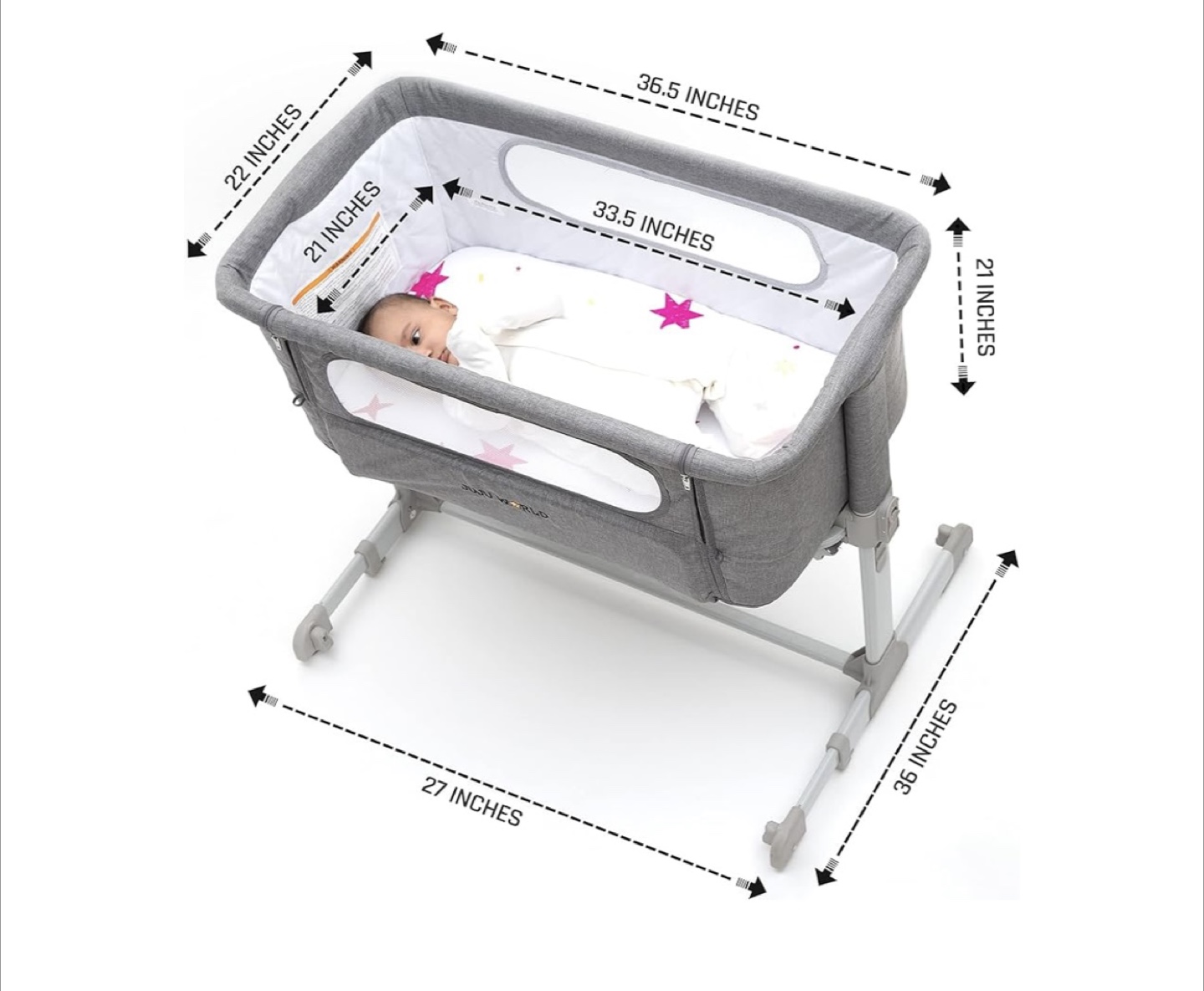 Juju World Bedside Bassinet for Baby - Portable Bed - photo 2