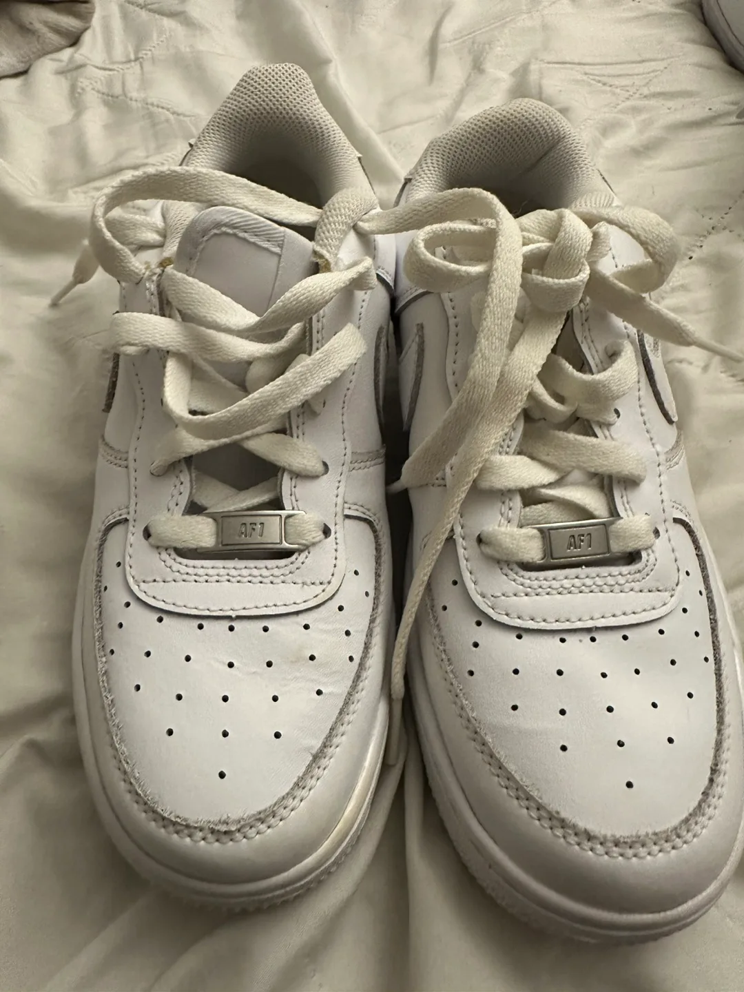 Nike Air Force 1 White Sneakers - Size 5.5Y thumbnail