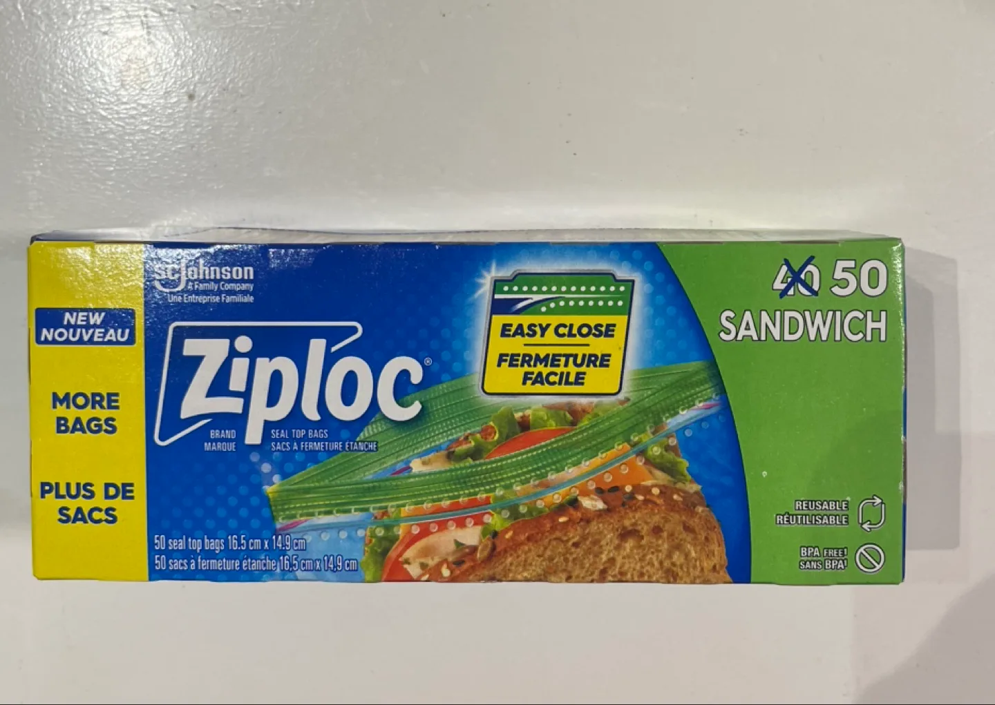 Ziploc Sandwich Bags, 50 Count - New thumbnail