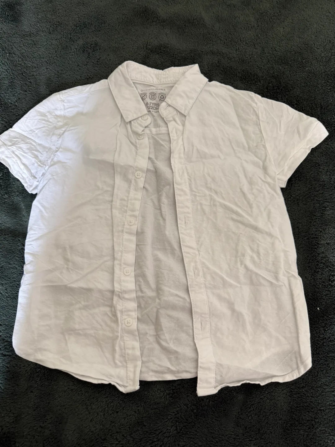 Primark Cares White Shirt - Size 6-7 Yrs thumbnail