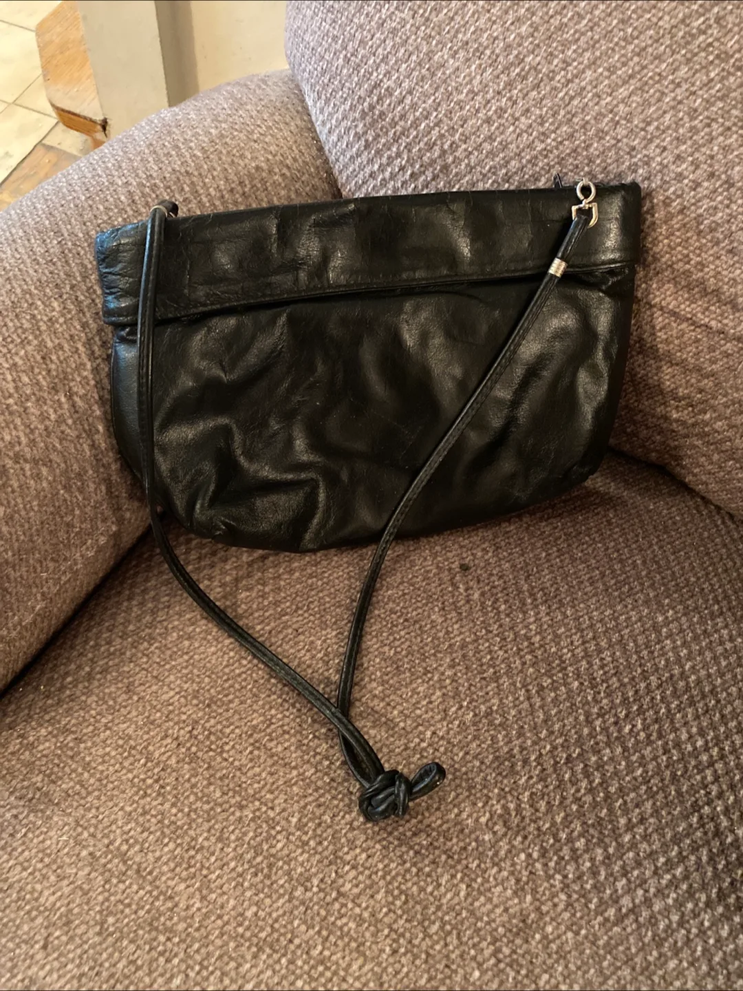 Black Leather Clutch Bag