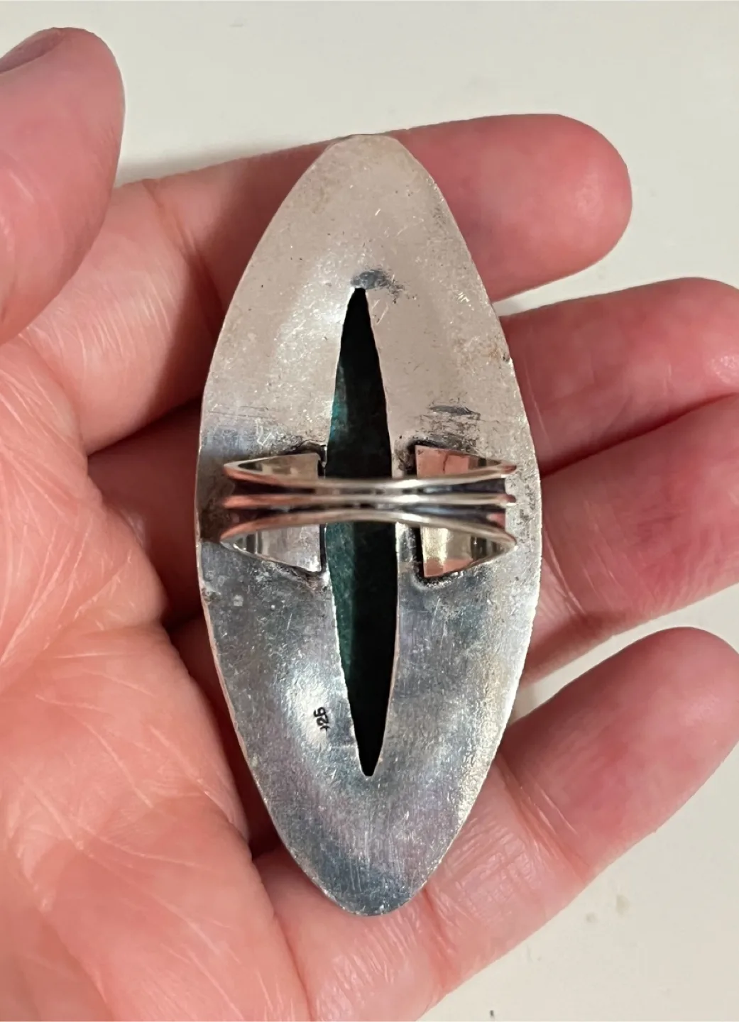 Turquoise & Sterling Silver Statement Ring Size 9 image indicator(3)