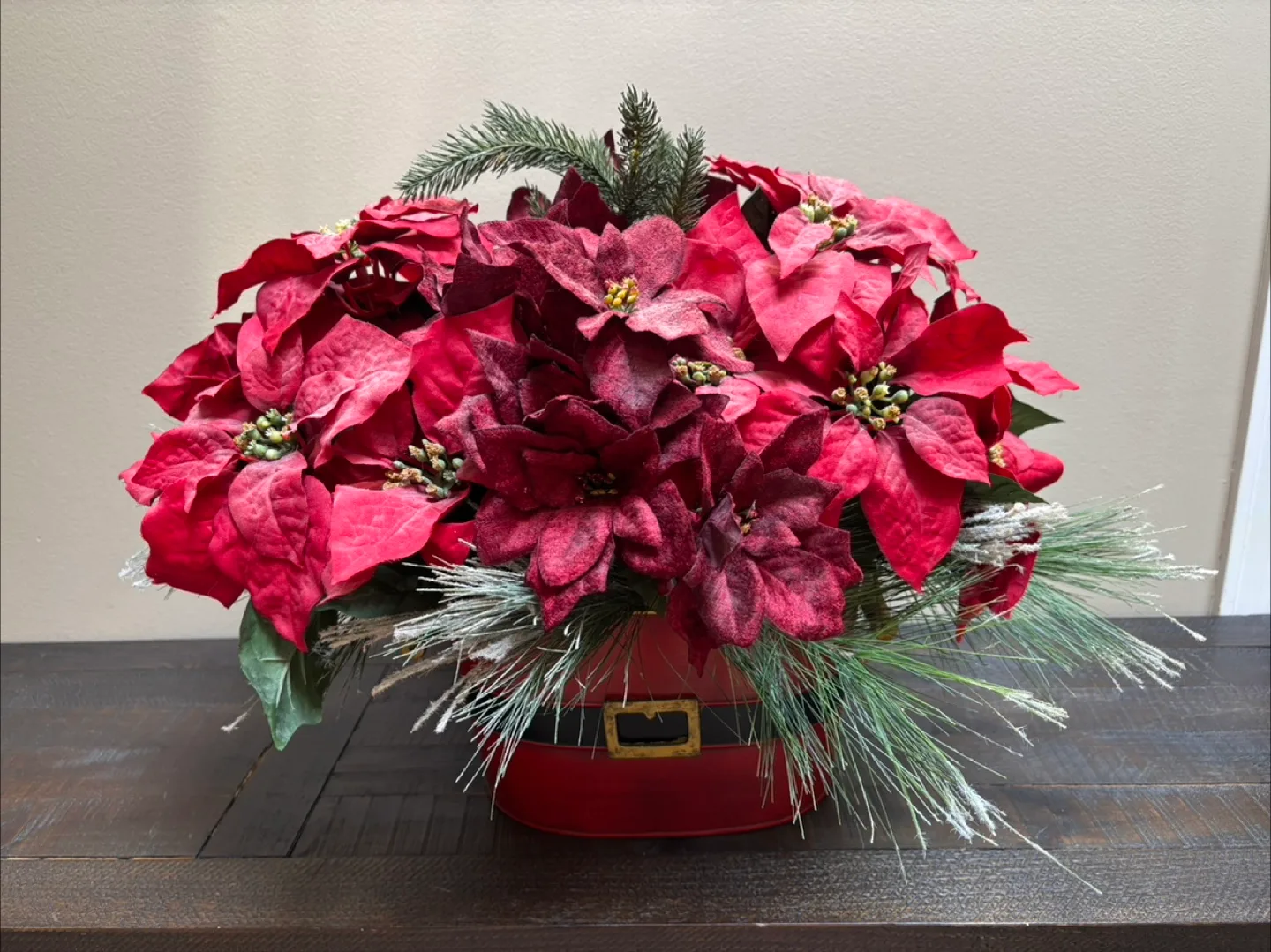 🇨🇦Red Poinsettia Christmas Floral Arrangement thumbnail