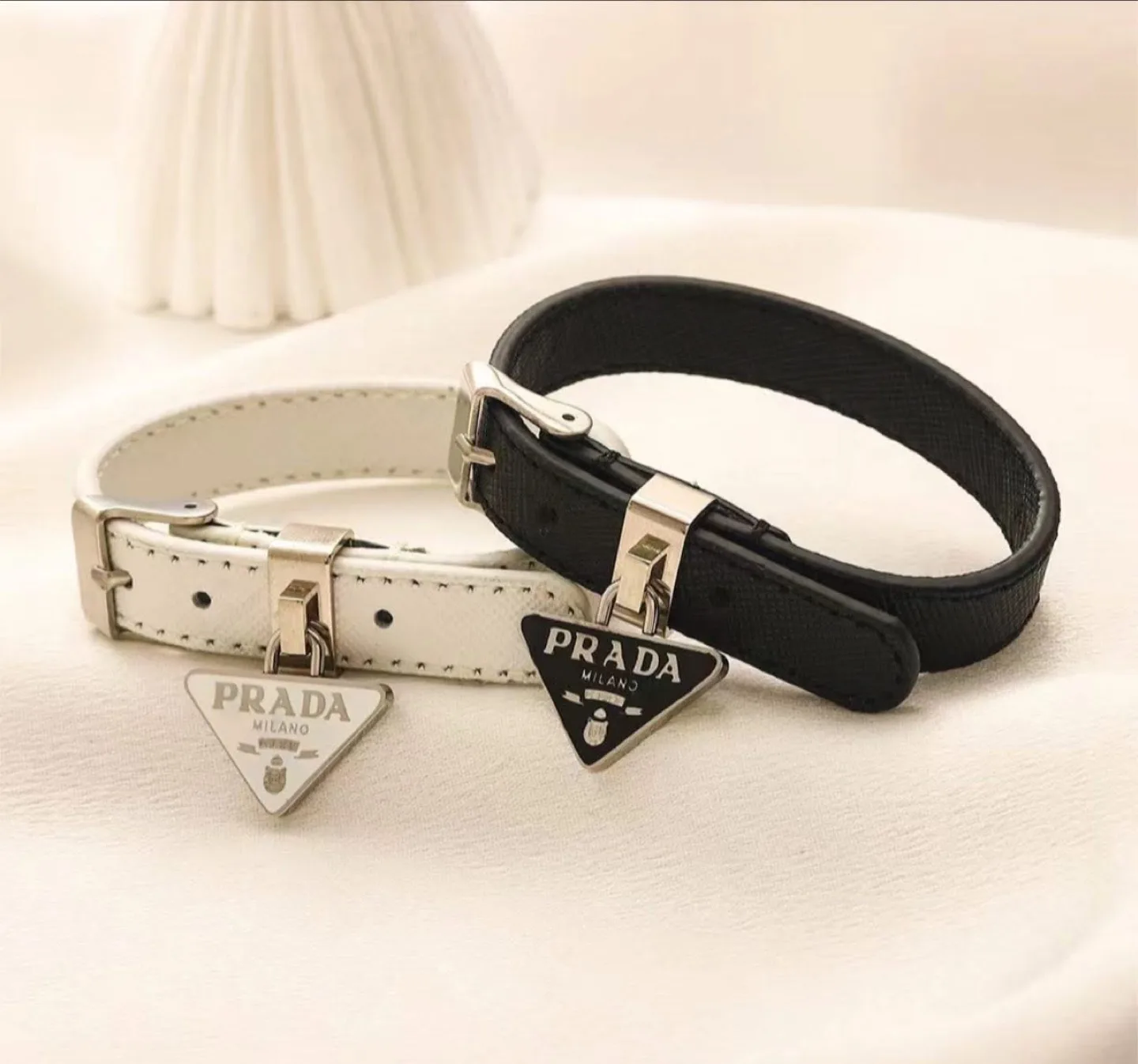 Prada Black Leather Bracelet thumbnail