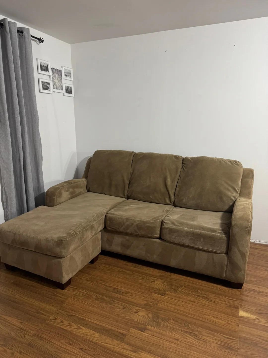 Beige Sectional Sofa with Ottoman thumbnail
