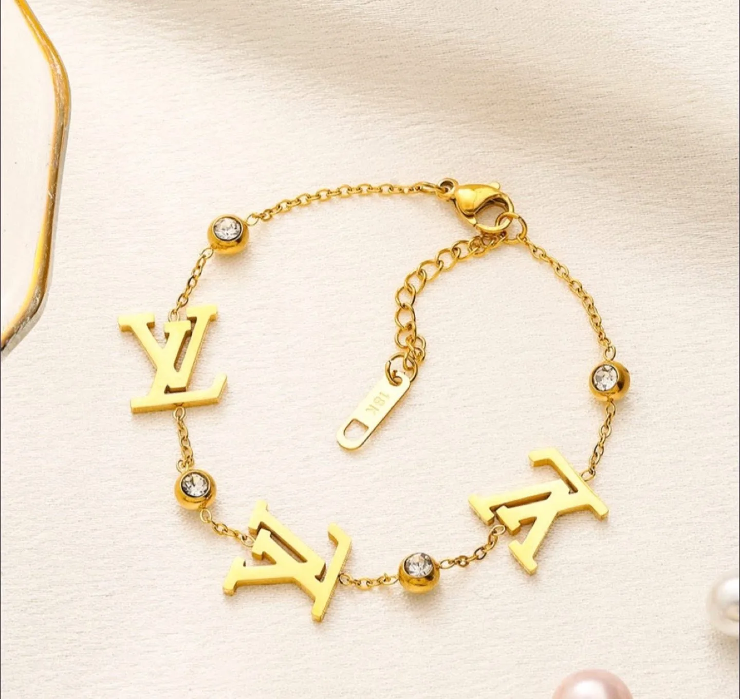 Louis Vuitton Inspired Gold Bracelet thumbnail