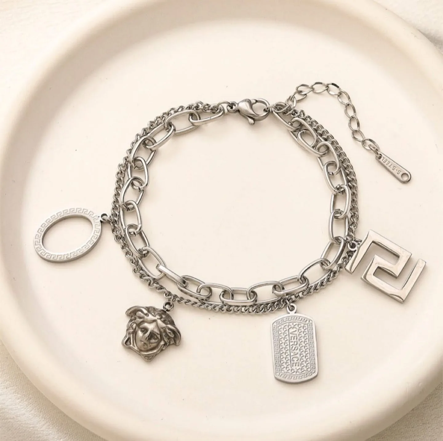 Versace Silver Charm Bracelet thumbnail