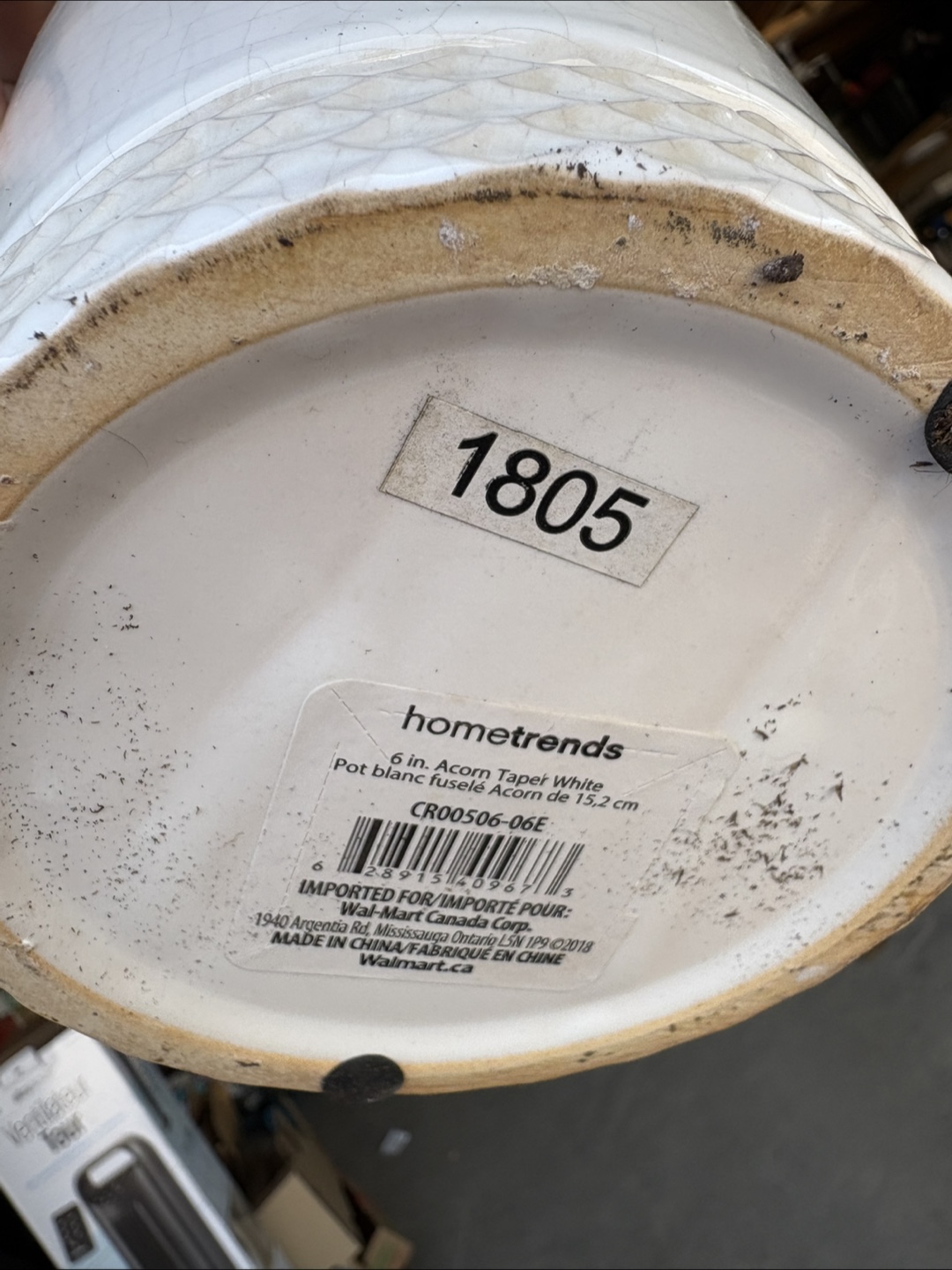 hometrends 6 in. Acorn Taper White Pot - photo 3