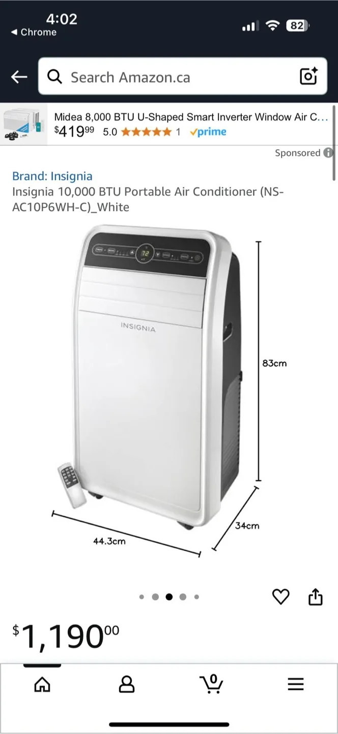 Insignia 10,000 BTU Portable Air Conditioner thumbnail