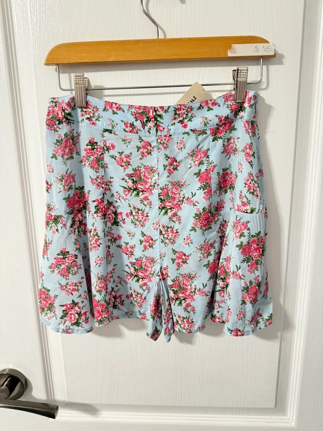 BNWT Floral Shorts - Light Blue thumbnail