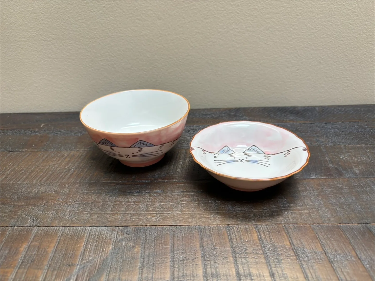 🇨🇦Hand-Painted Cat Design Bowl Set thumbnail